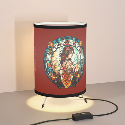 Scorpio Stained Glass with Inspirational Poem Tripod Lamp with Printed Shade, US\CA plug