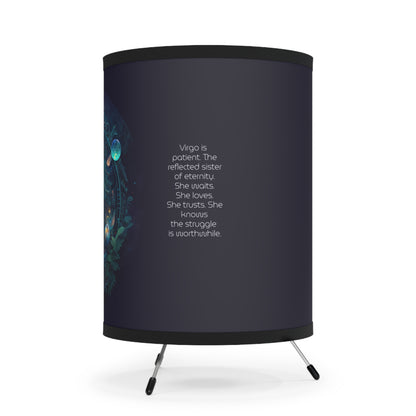 Virgo Celestial Goddess with Inspirational Poem Tripod Lamp with Printed Shade, US\CA plug