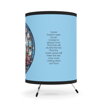 Cancer Stained Glass Illustration with Inspirational Poem Printed Shade Tripod Lamp, US\CA plug
