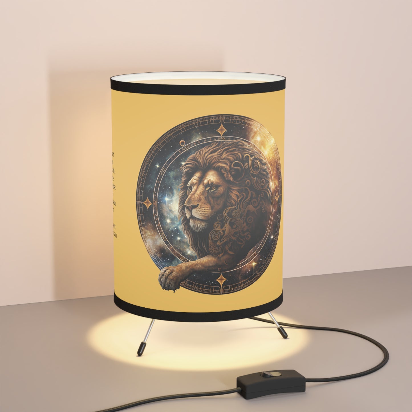 Leo in the Stars with Inspirational Poem Printed Shade Tripod Lamp, US\CA plug