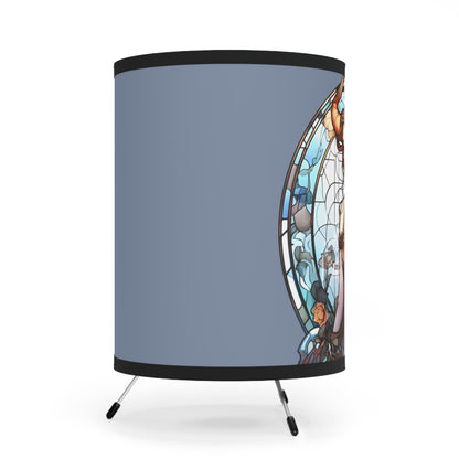 Taurus Stained Glass Illustration Tripod Lamp with Printed Shade, US\CA plug