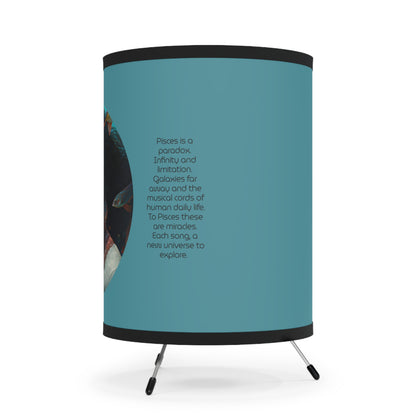 Pisces Ocean Goddess with Inspirational Poem Tripod Lamp with Printed Shade, US\CA plug