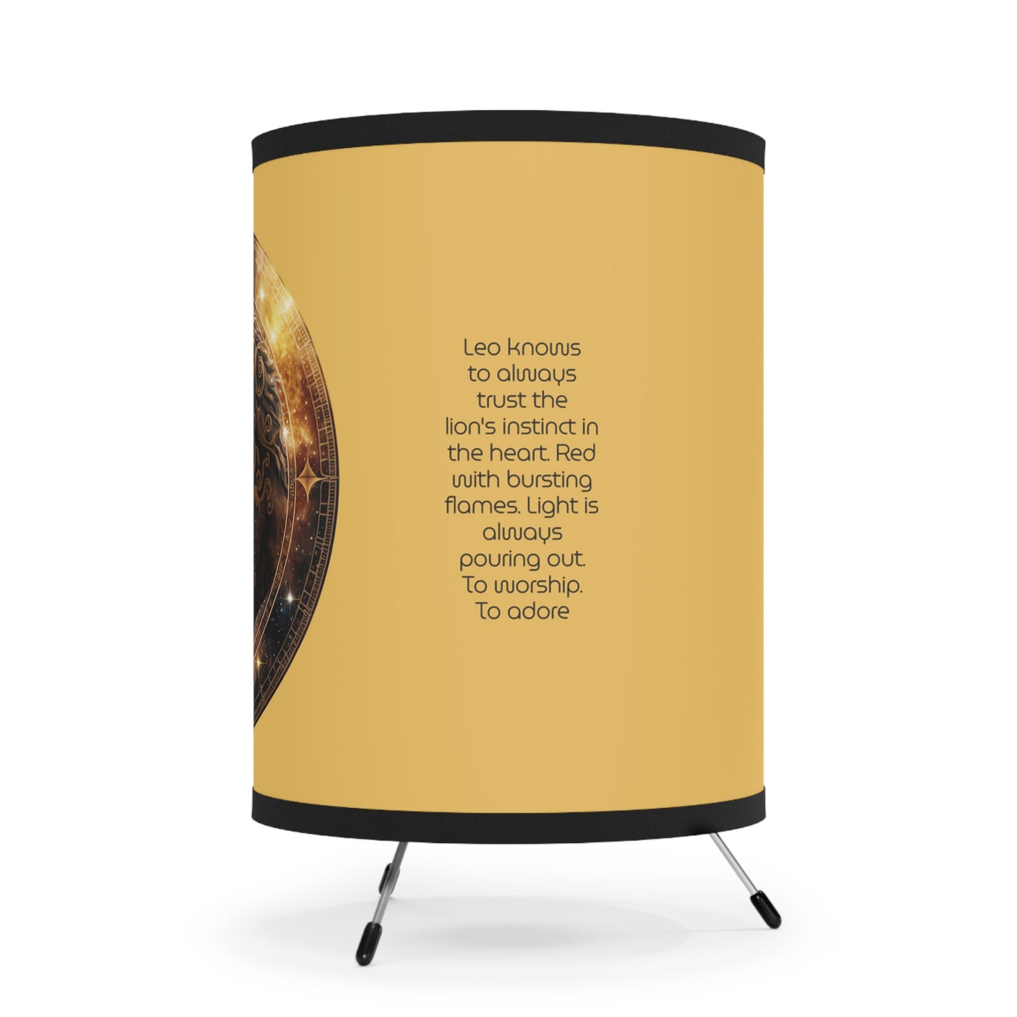 Leo in the Stars with Inspirational Poem Printed Shade Tripod Lamp, US\CA plug