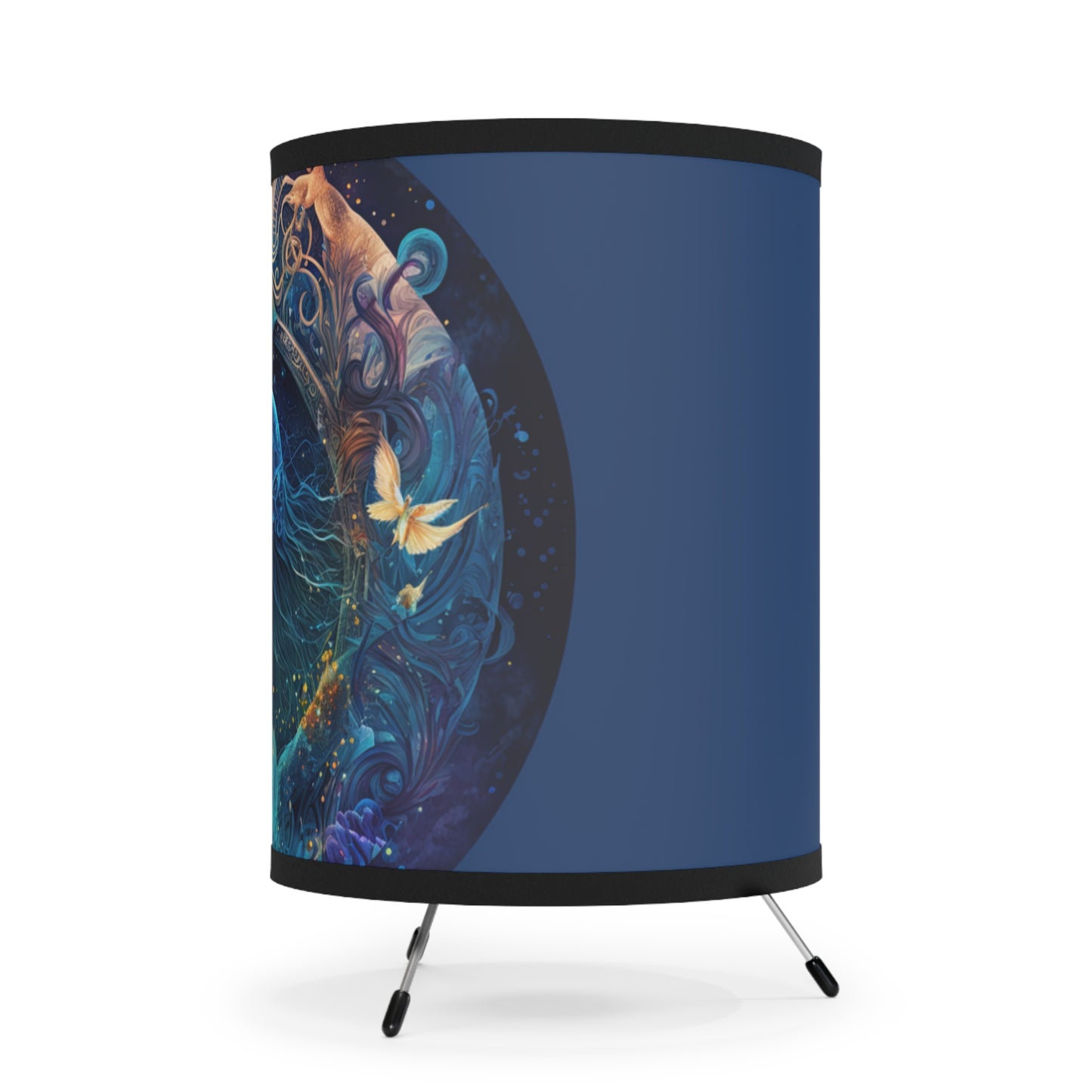 Aquarius Star Goddess Tripod Lamp with Printed Shade, US\CA plug