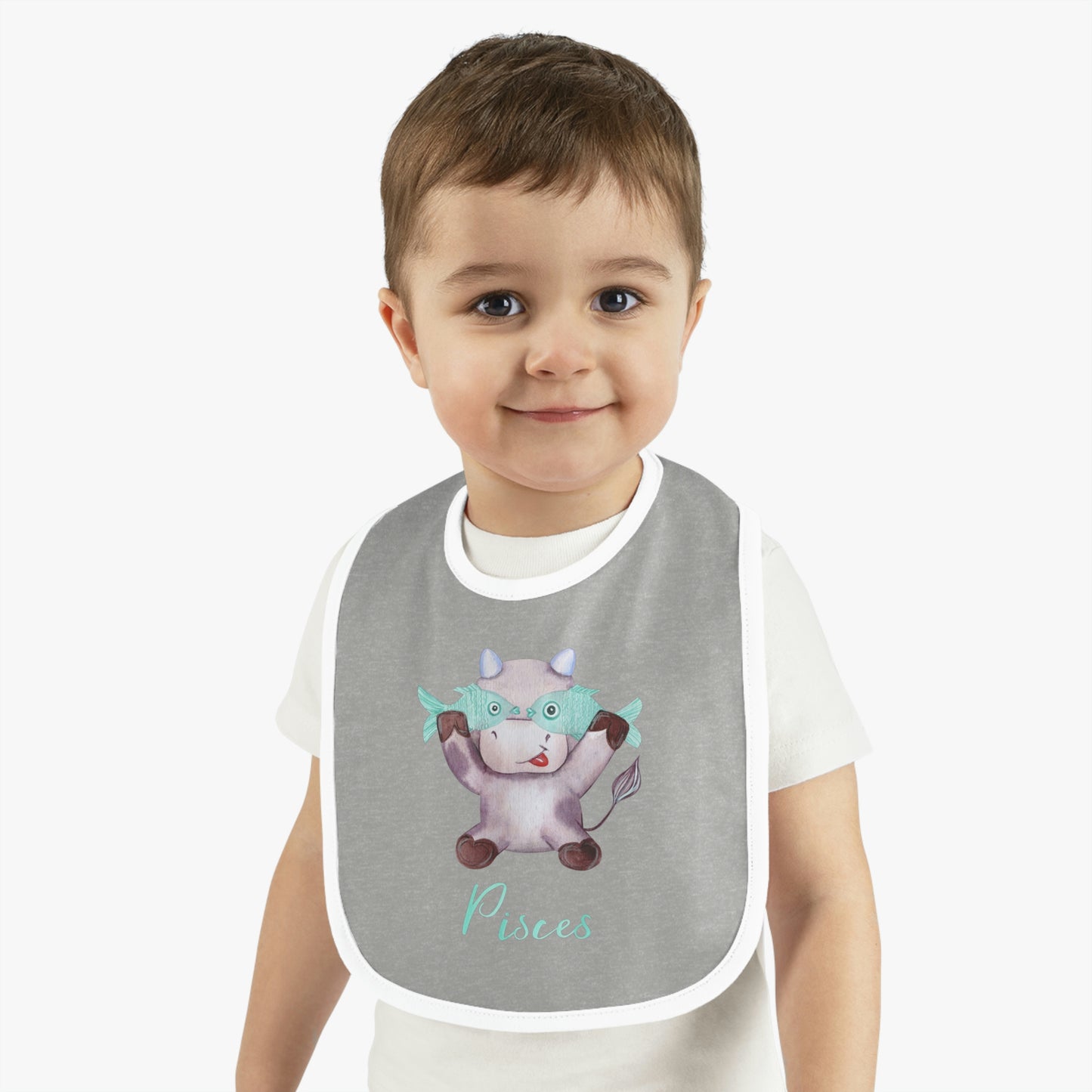 Baby Pisces Bib: Bull-Aries Watercolor