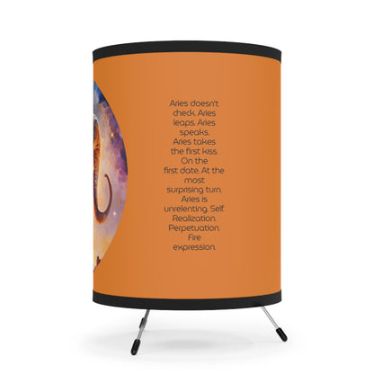 Aries Ram with Inspirational Poem Tripod Lamp with Printed Shade, US\CA plug