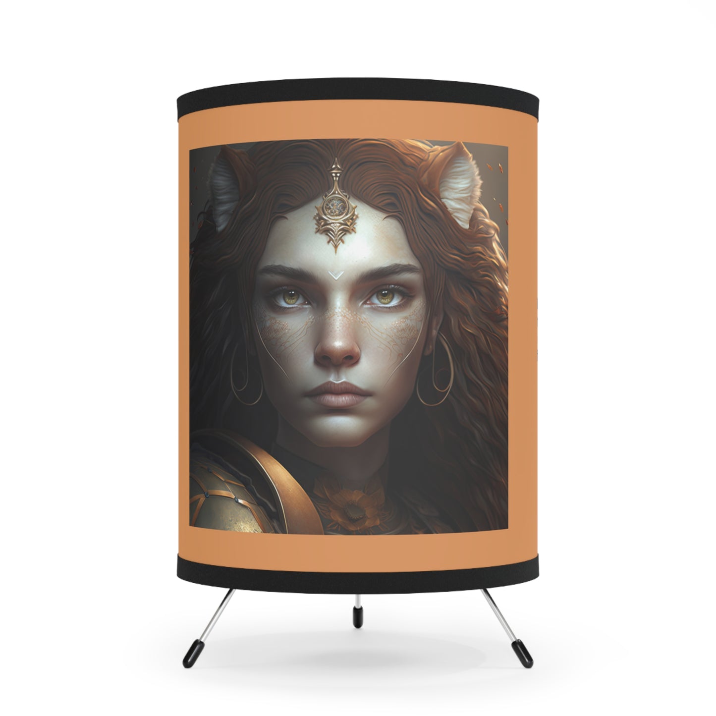 Leo Warrior Goddess with Inspirational Poem Printed Shade Tripod Lamp, US\CA plug