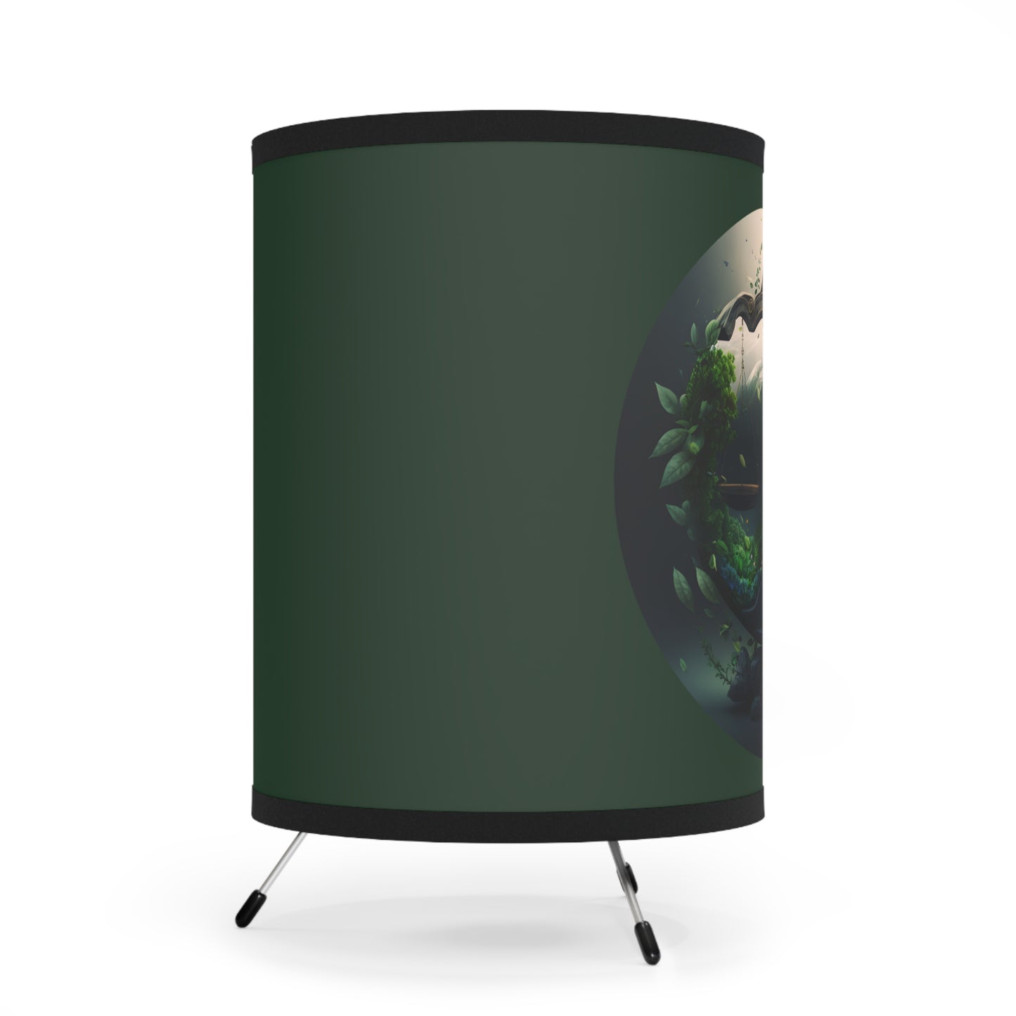 Libra Green Scales Tripod Lamp with Printed Shade, US\CA plug