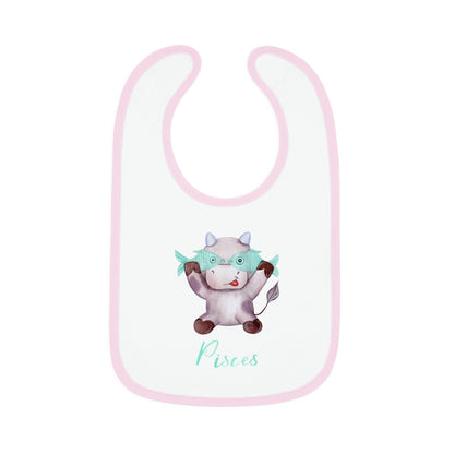 Baby Pisces Bib: Bull-Aries Watercolor