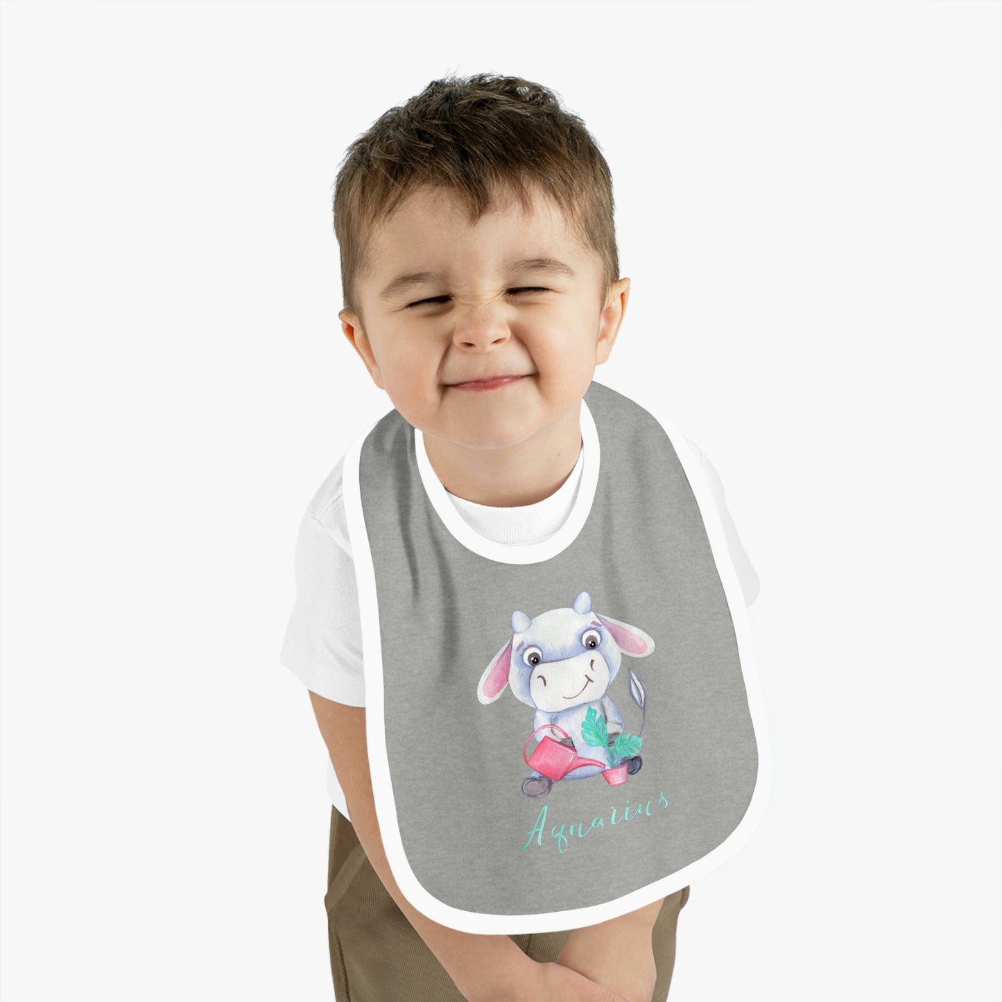 Baby Aquarius Bib: Bull-Aries Watercolor