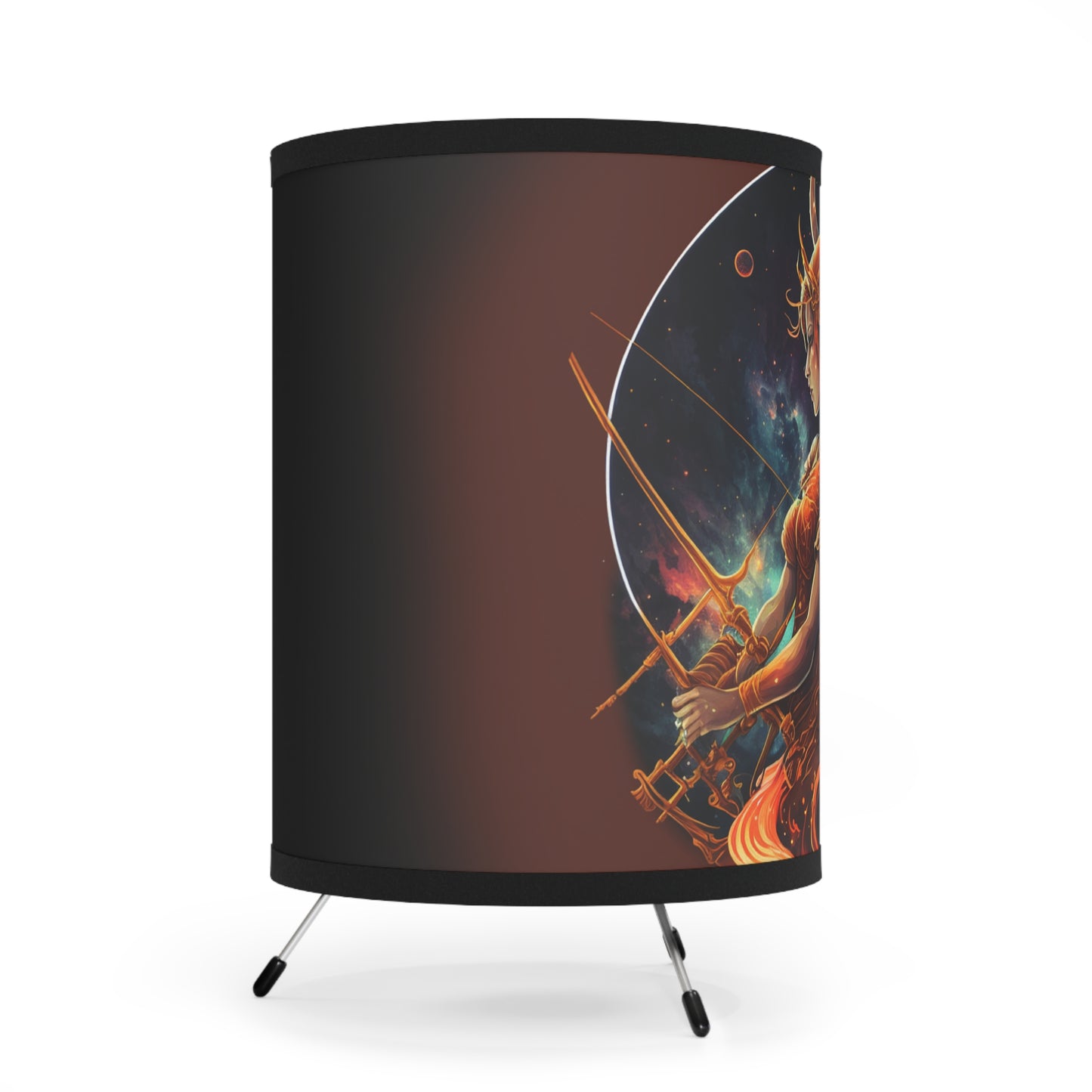 Sagittarius Fire goddess Tripod Lamp with Printed Shade, US\CA plug