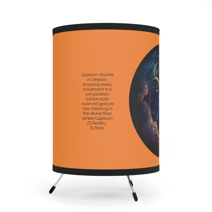 Capricorn Goat with Clouds and Stars with Inspirational Poem Tripod Lamp with Printed Shade, US\CA plug