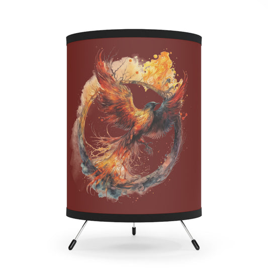Scorpio Watercolor Phoenix Tripod Lamp with Printed Shade, US\CA plug