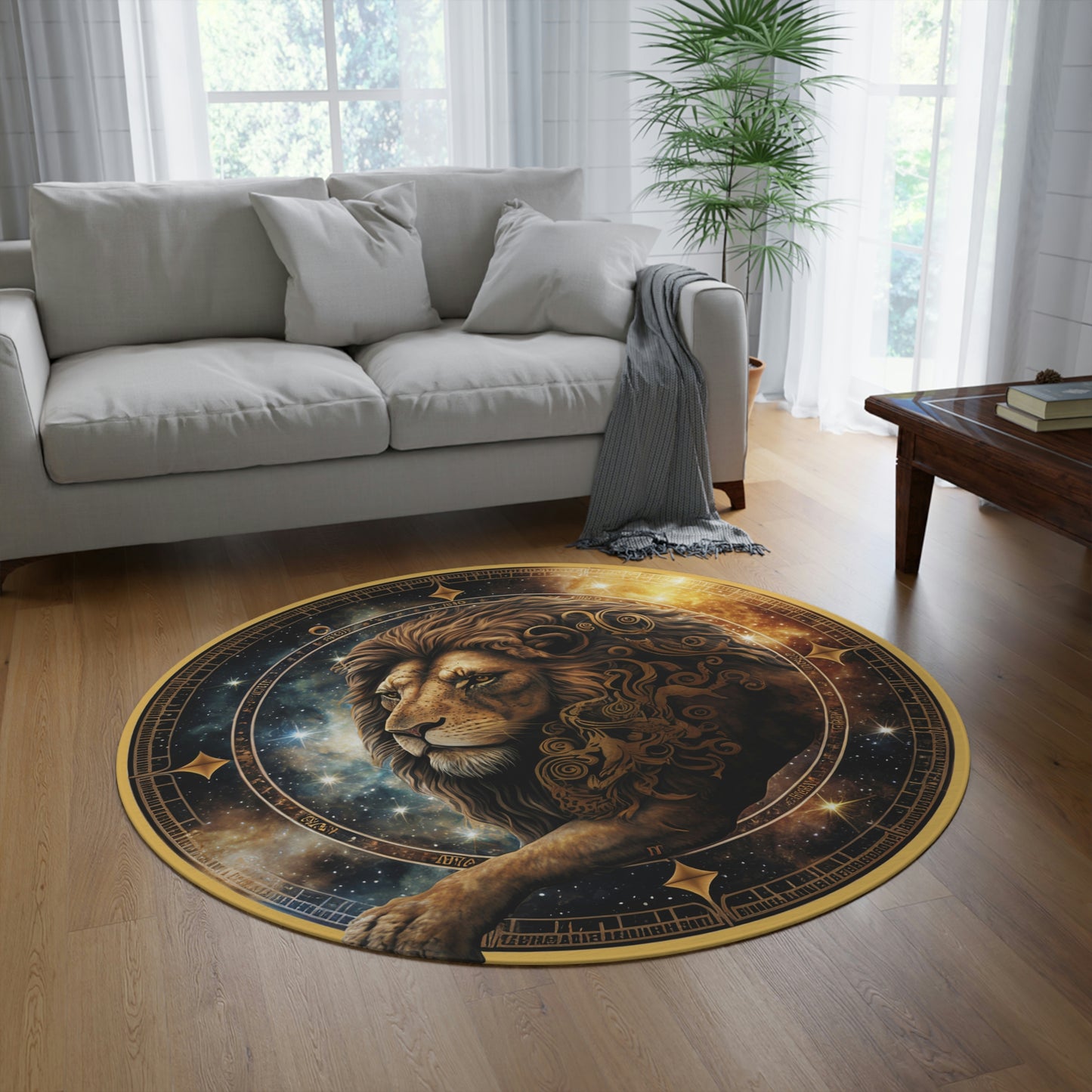Leo in the Starts Round 60 Inch Rug