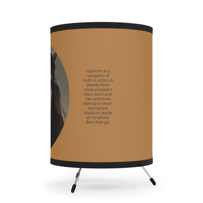 Capricorn Earth Goddess with Inspirational Poem Tripod Lamp with Printed Shade, US\CA plug