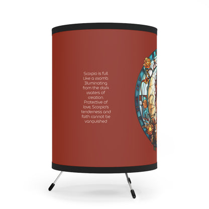 Scorpio Stained Glass with Inspirational Poem Tripod Lamp with Printed Shade, US\CA plug
