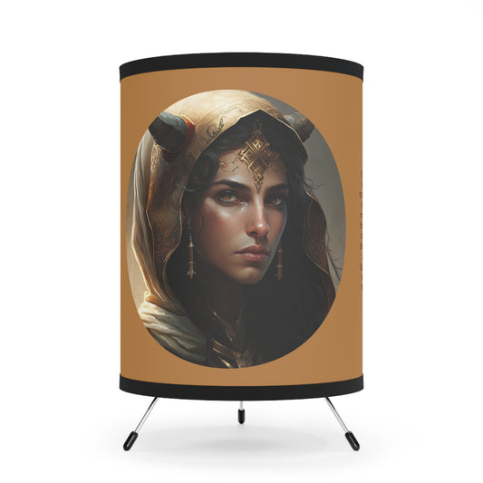 Capricorn Earth Goddess with Inspirational Poem Tripod Lamp with Printed Shade, US\CA plug