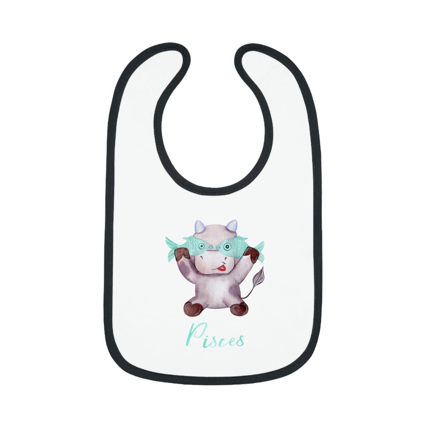 Baby Pisces Bib: Bull-Aries Watercolor