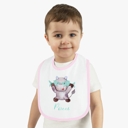 Baby Pisces Bib: Bull-Aries Watercolor