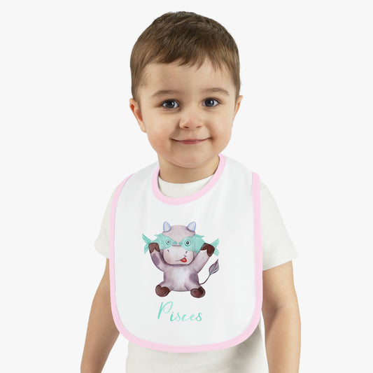 Baby Pisces Bib: Bull-Aries Watercolor