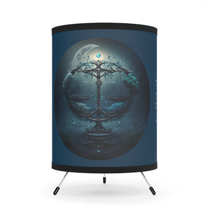 Libra Fantasy Scales with Inspirational Poem Tripod Lamp with Printed Shade, US\CA plug