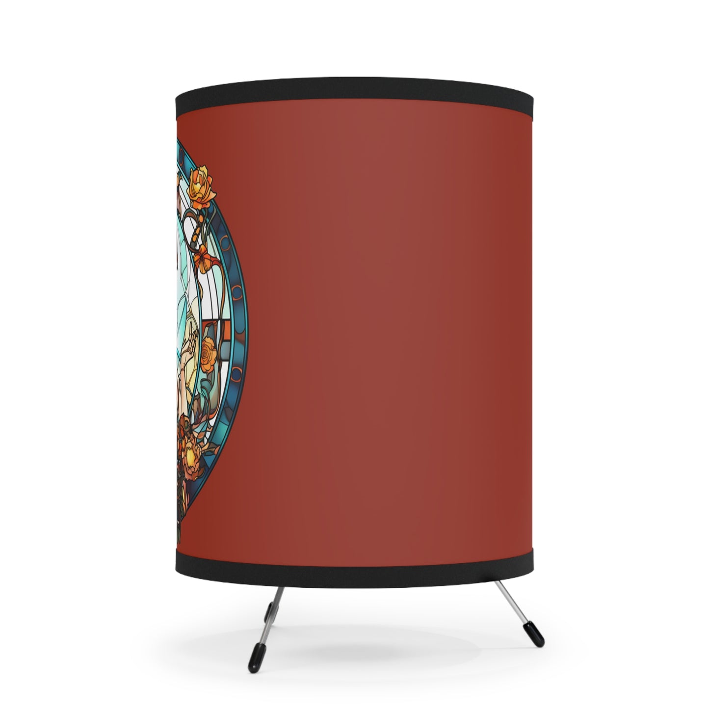 Scorpio Stained Glass Illustration Tripod Lamp with Printed Shade, US\CA plug
