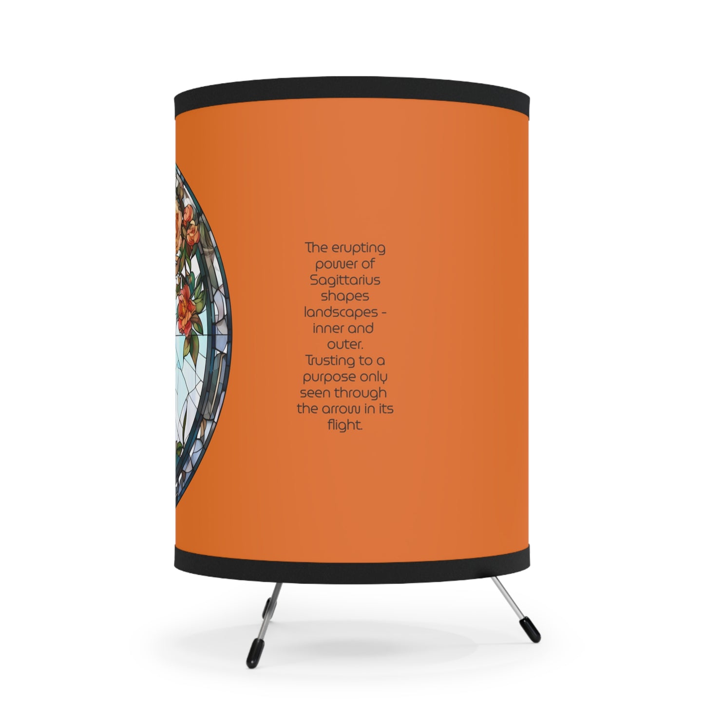 Sagittarius Stained Glass with Inspirational Poem Tripod Lamp with Printed Shade, US\CA plug