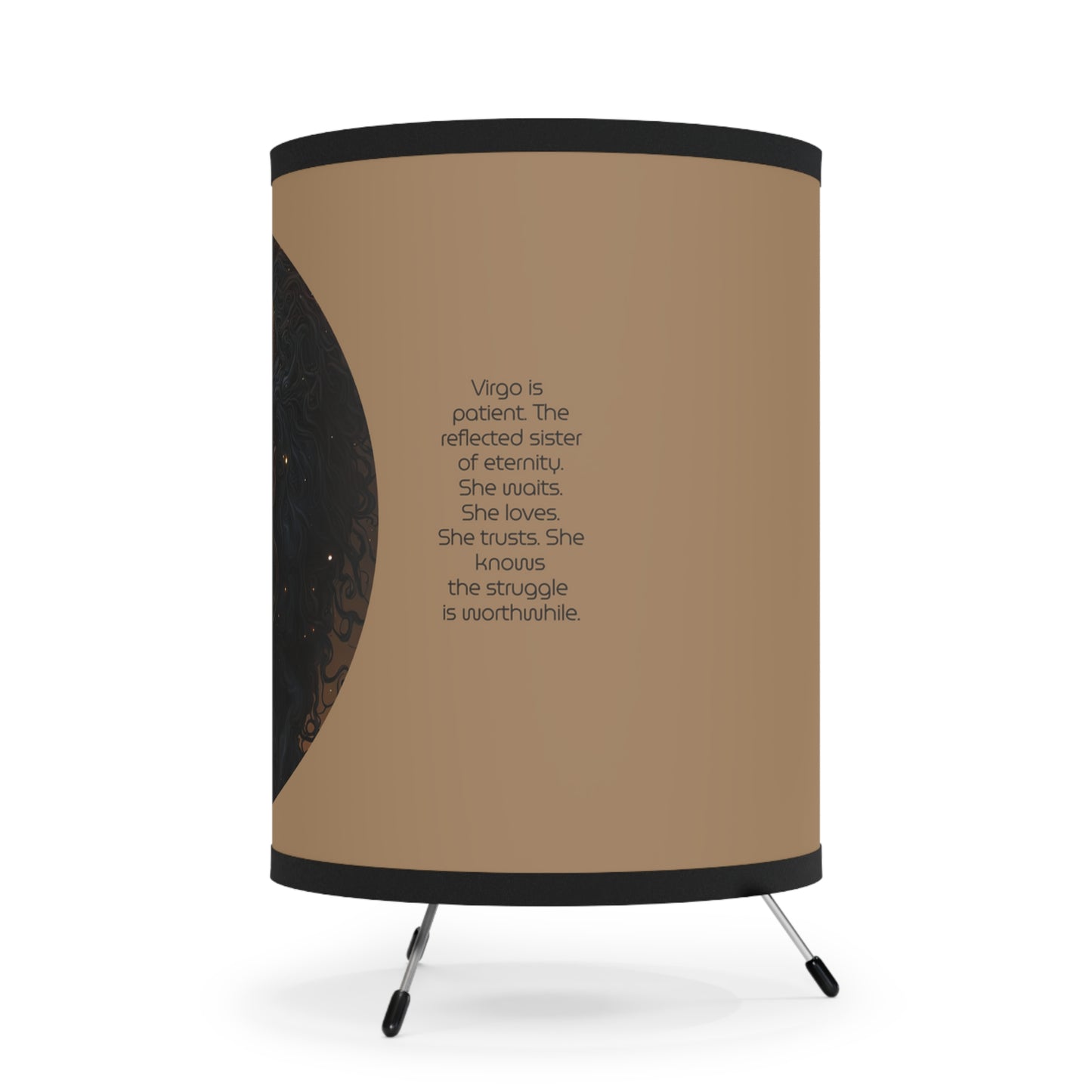 Virgo Goddess with Inspirational Poem Tripod Lamp with Printed Shade, US\CA plug