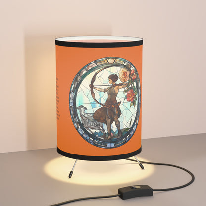 Sagittarius Stained Glass with Inspirational Poem Tripod Lamp with Printed Shade, US\CA plug