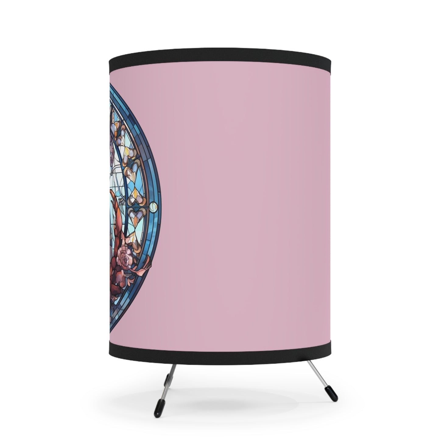 Cancer Stained Glass Illustration Tripod Lamp with Printed Shade, US\CA plug