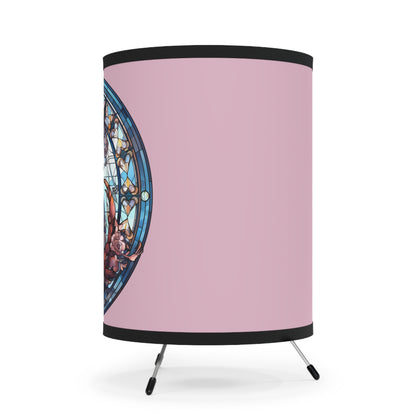 Cancer Stained Glass Illustration Tripod Lamp with Printed Shade, US\CA plug