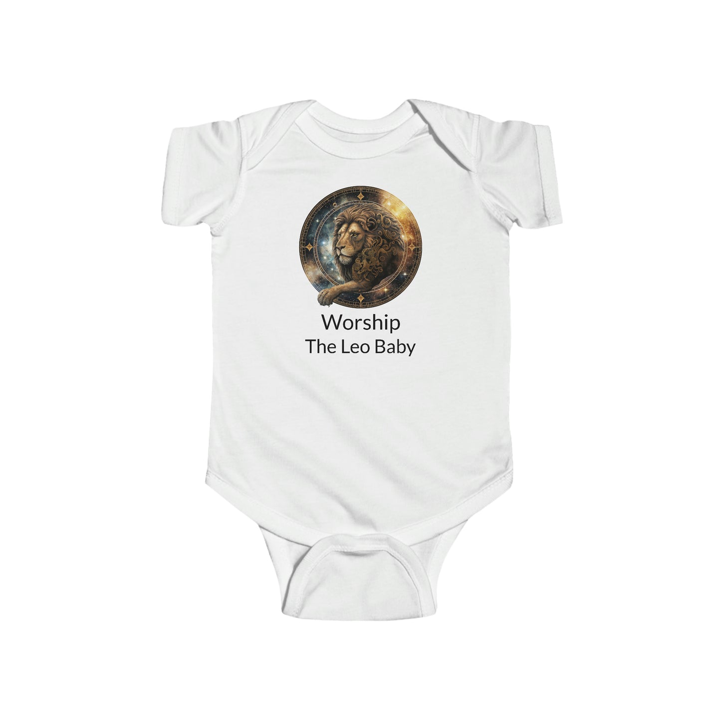 Leo: Worship The Leo baby - Infant Fine Jersey Bodysuit
