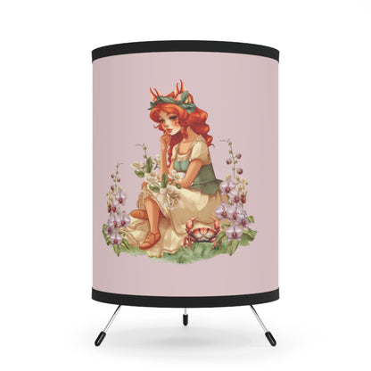 Cancer Vintage Illustration Printed Shade Tripod Lamp, US\CA plug