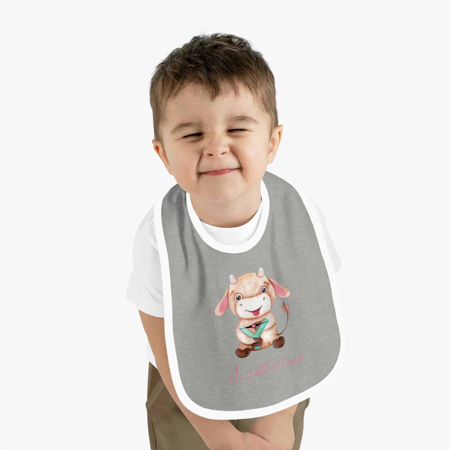 Baby Sagittarius Bib: Bull-Aries Watercolor