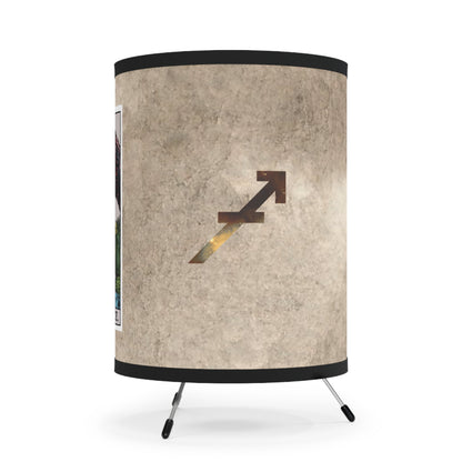 Temperance Tarot Card with Sagittarius Symbols Printed Shade Tripod Lamp, US\CA plug