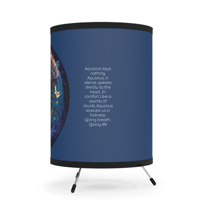 Aquarius Star Goddess with Inspirational Poem Tripod Lamp with Printed Shade, US\CA plug