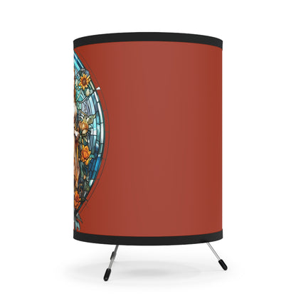 Gemini Stained Glass Illustration Tripod Lamp with Printed Shade, US\CA plug