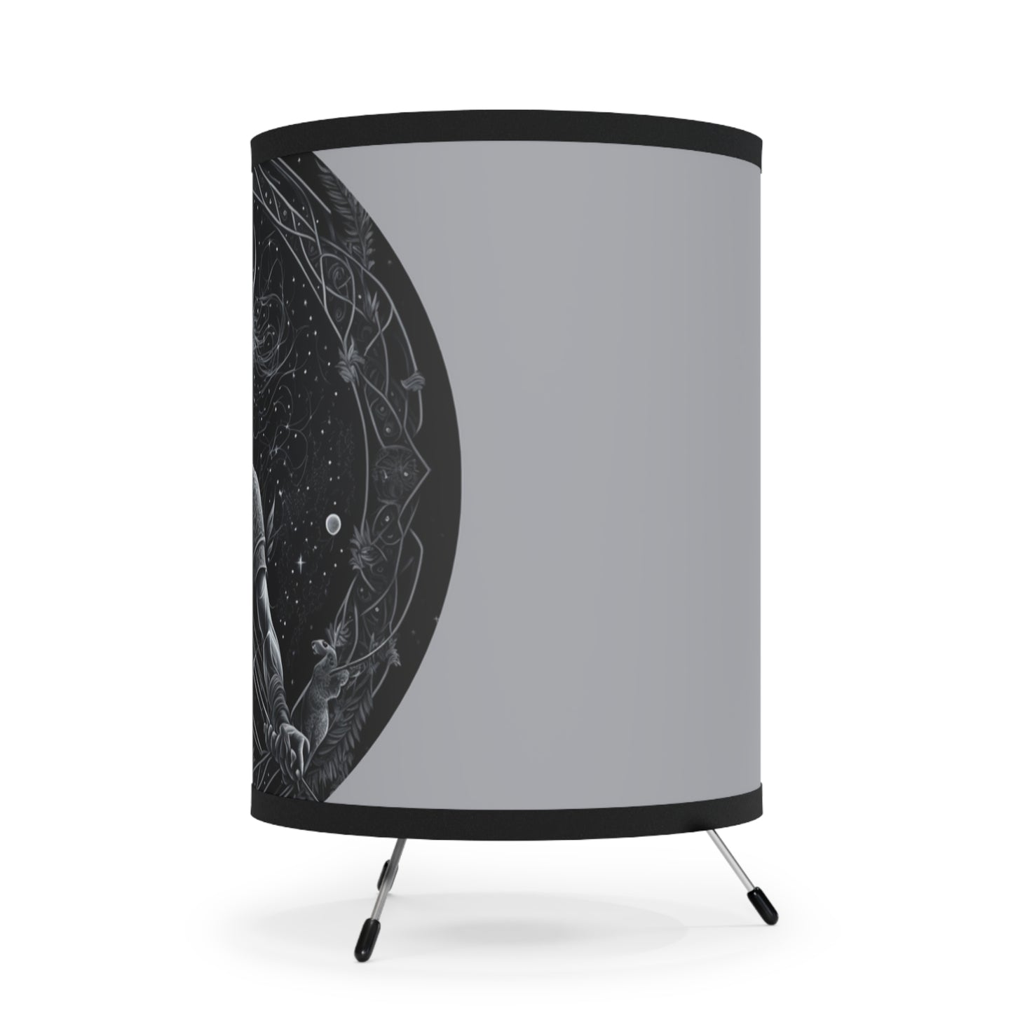Sagittarius centaur in Black and White Tripod Lamp with Printed Shade, US\CA plug