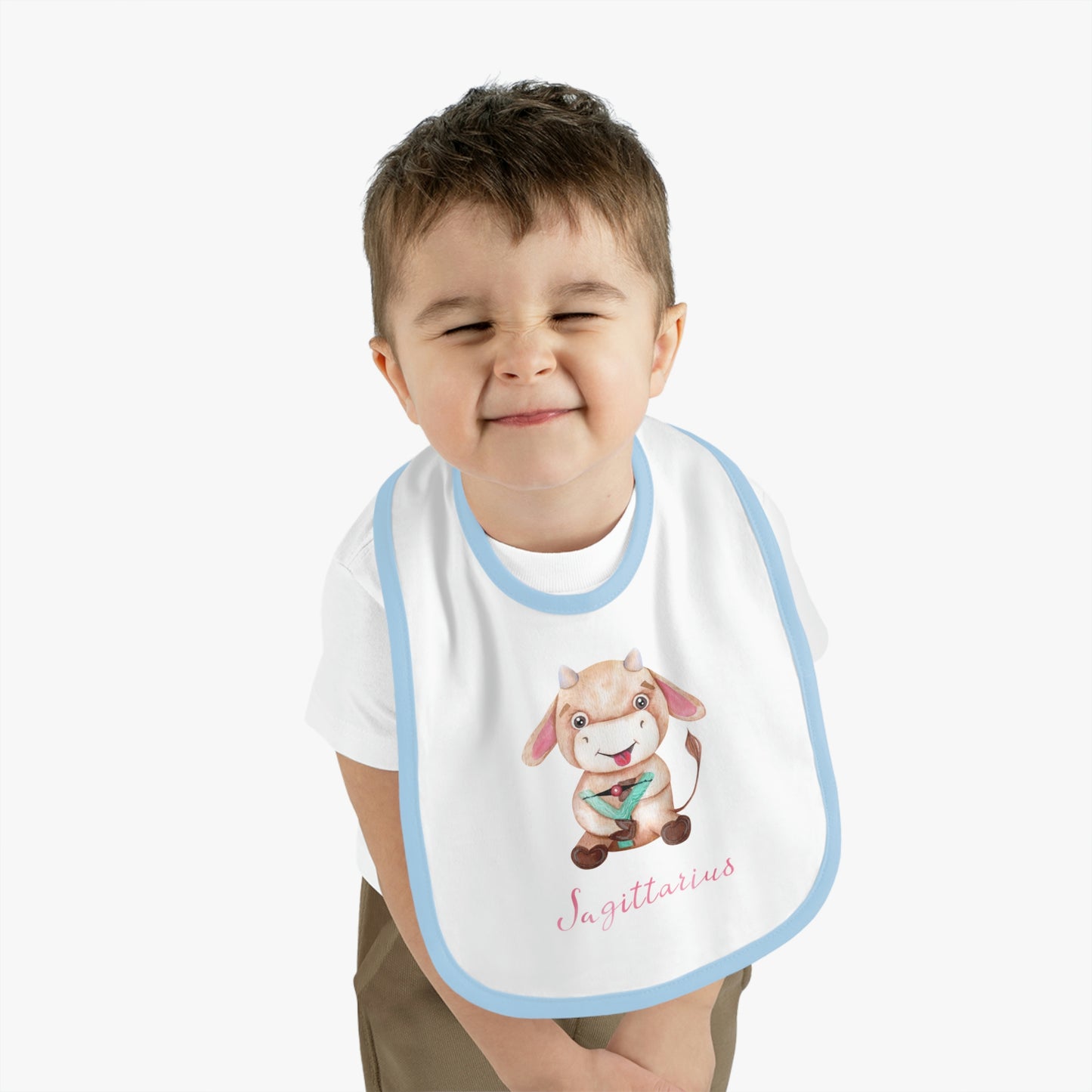 Baby Sagittarius Bib: Bull-Aries Watercolor