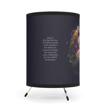 Virgo Celestial Goddess with Inspirational Poem Tripod Lamp with Printed Shade, US\CA plug