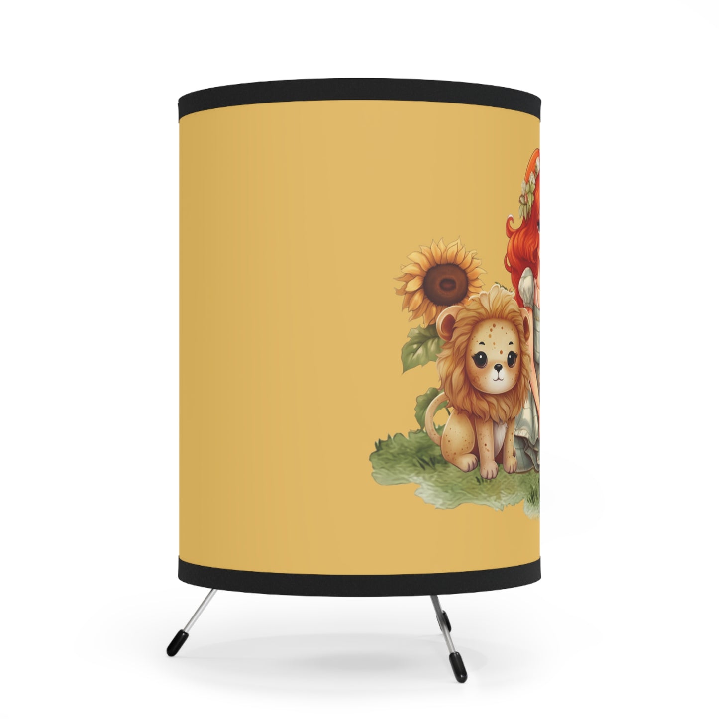 Leo Vintage Illustration Printed Shade Tripod Lamp, US\CA plug