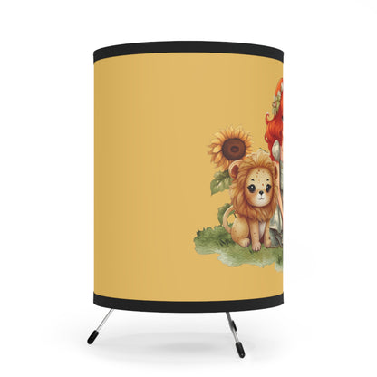 Leo Vintage Illustration Printed Shade Tripod Lamp, US\CA plug