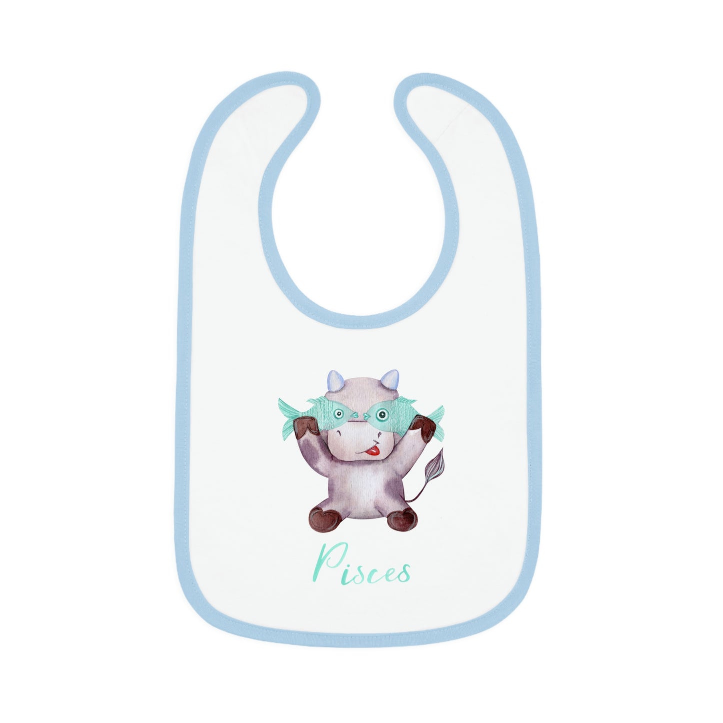 Baby Pisces Bib: Bull-Aries Watercolor