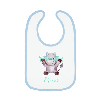 Baby Pisces Bib: Bull-Aries Watercolor