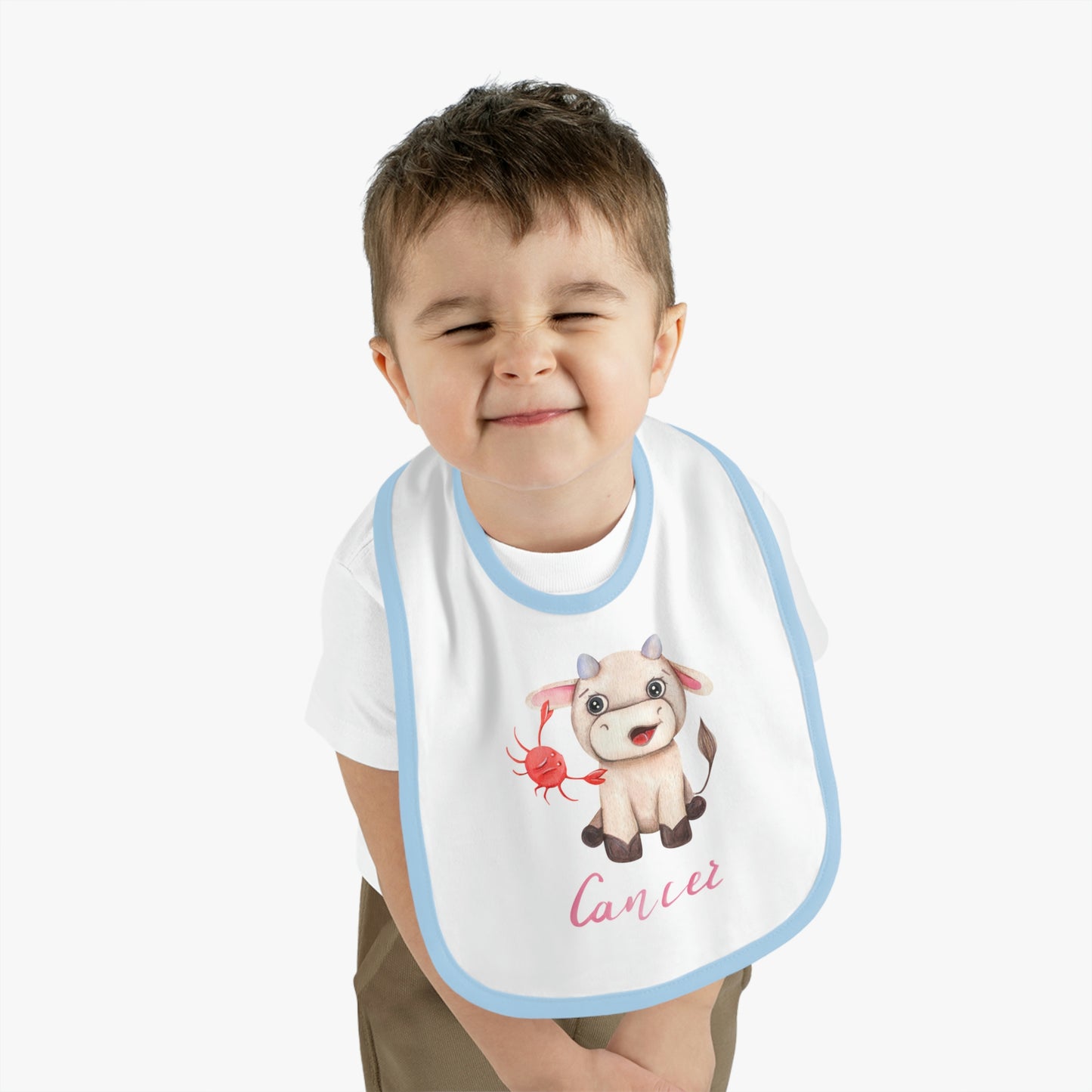 Baby Cancer Bib: Bull-Aries Watercolor