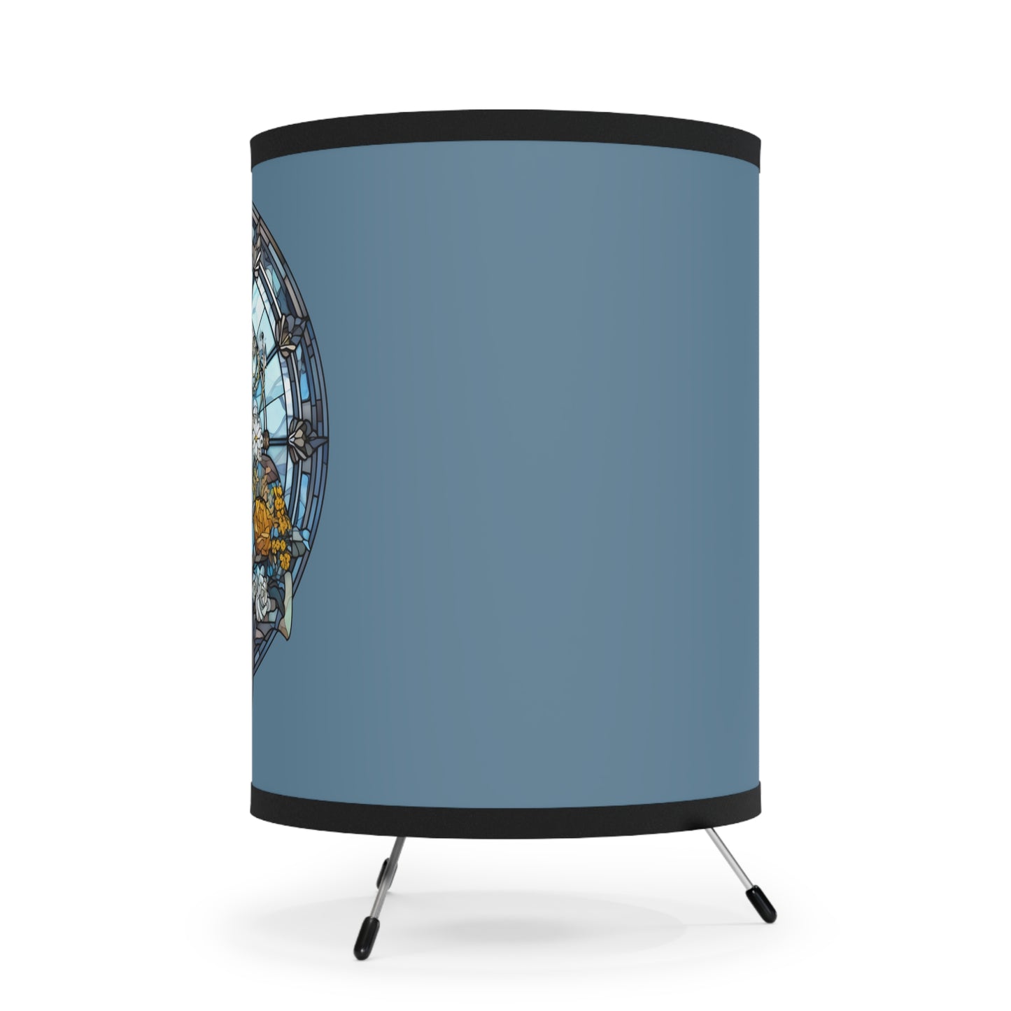 Virgo Stained Glass Illustration Tripod Lamp with Printed Shade, US\CA plug