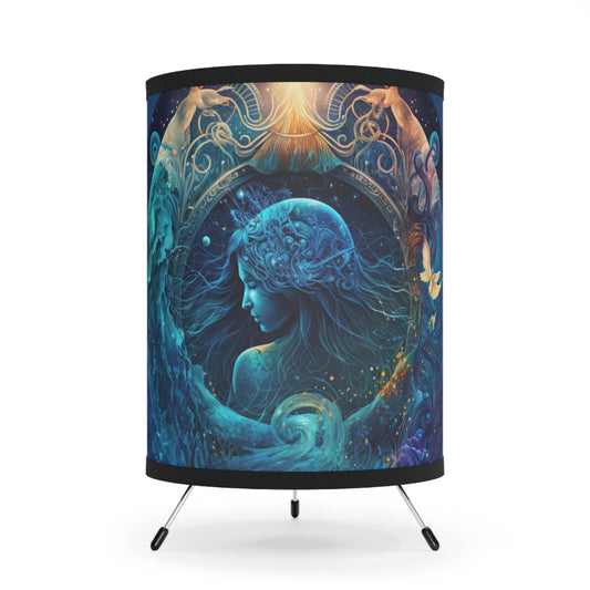 Aquarius Star Goddess Tripod Lamp with Printed Shade, US\CA plug