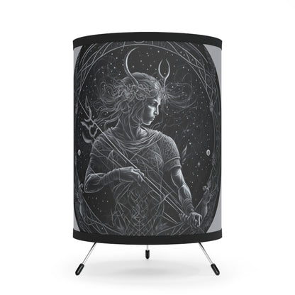Sagittarius centaur in Black and White Tripod Lamp with Printed Shade, US\CA plug