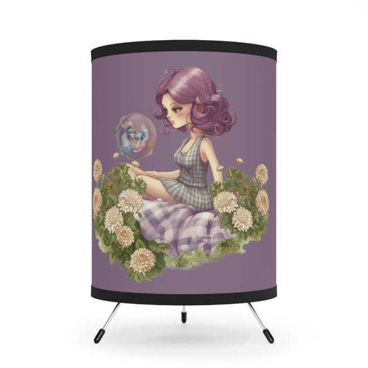 Pisces Vintage Illustration Tripod Lamp with Printed Shade, US\CA plug