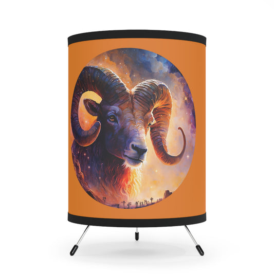 Aries Ram Tripod Lamp with Printed Shade, US\CA plug